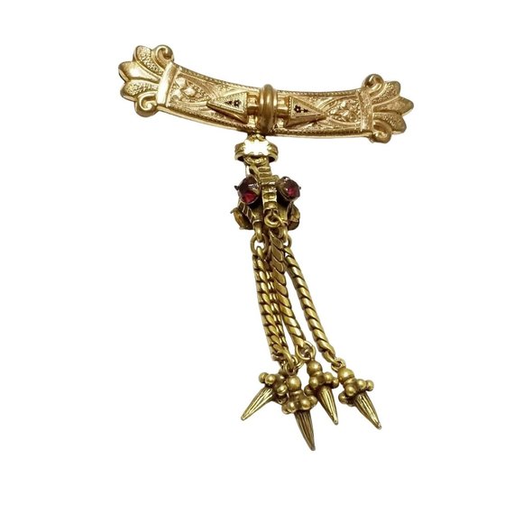 Victorian Gold Filled Dangle Brooch (A2983)